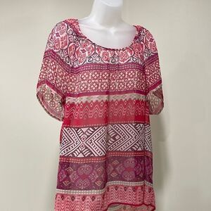 NWOT New Directions sheer blouse. Size XL. (14/16).